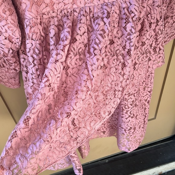 Jessakae Allover Lace Mauve Laurel Midi Dress. Size S. Long sleeve. Like New - Picture 9 of 13